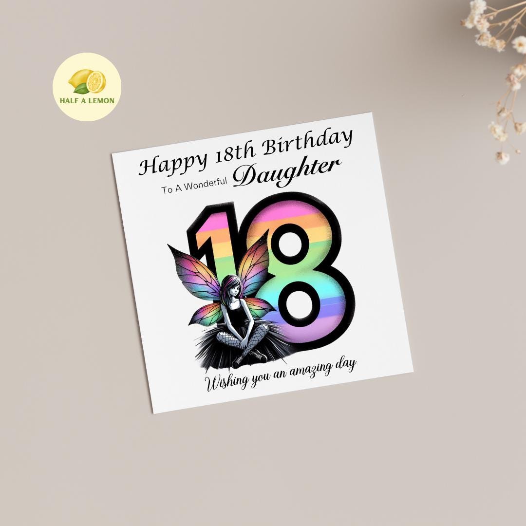 18th Birthday Card, Daughter 18th Birthday Card, For ANY Relation, Granddaughter, Niece, Sister, Eighteenth, Milestone, gift, gothic, her,