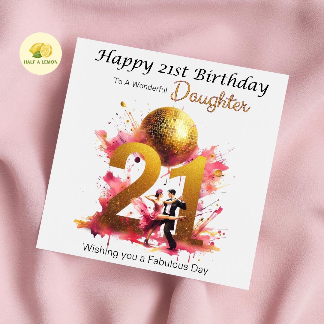 21st Birthday card, ANY Relation, Daughter, Granddaughter, Niece, Sister, Great Granddaughter, gift, Dancing, Argentine Tango, for her