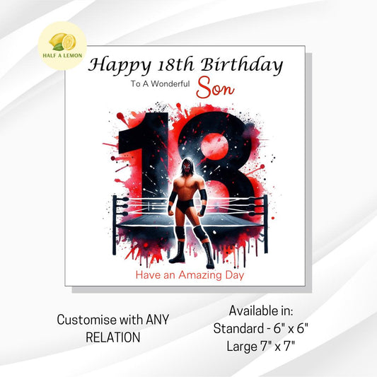 18th Birthday Card, 18th Birthday Card Son, Son Birthday Card, Grandson, Brother, Nephew Birthday Card, Wrestling, 18th Birthday Gift,