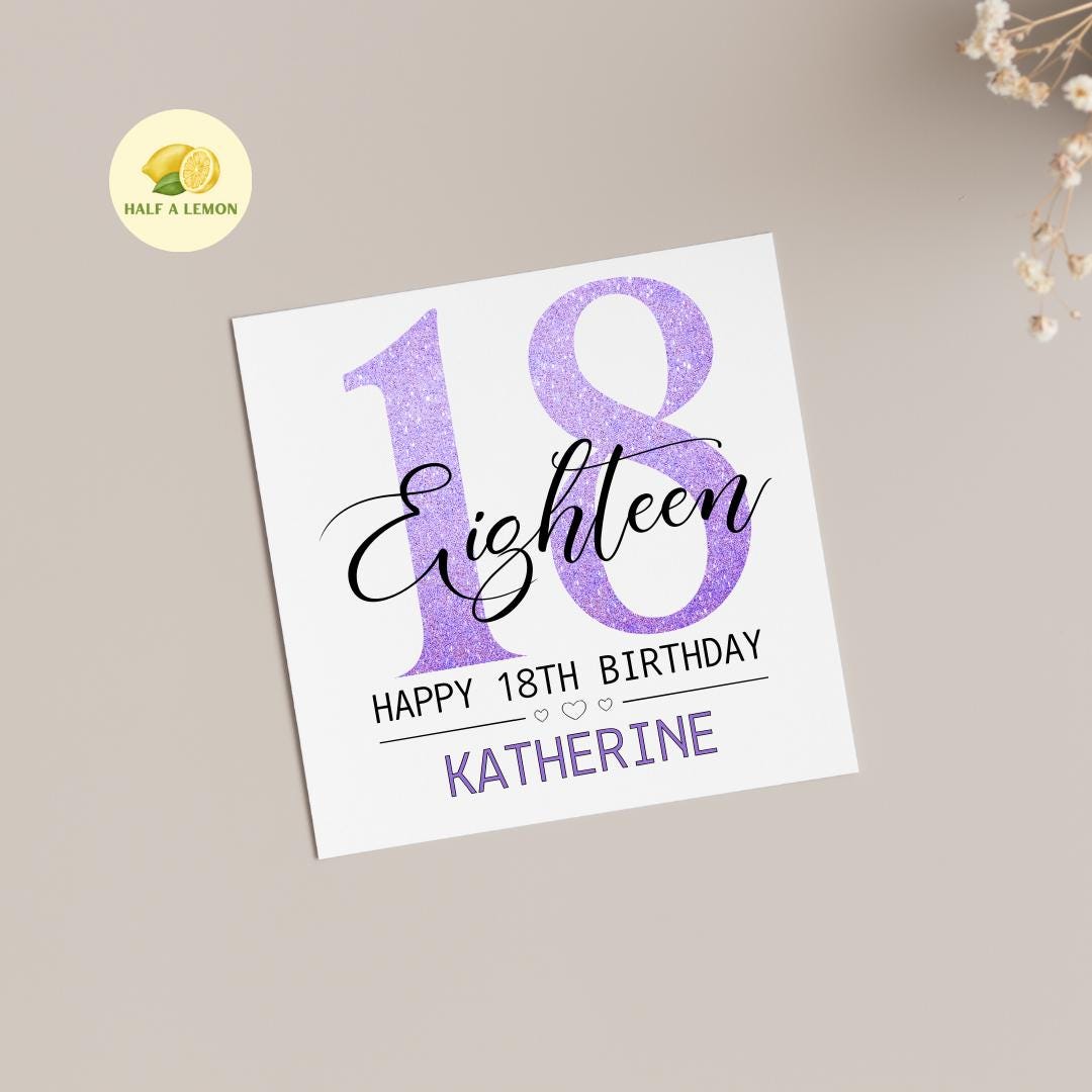 18th Birthday Card, Personalised 18th Birthday Card, Daughter 18th Birthday Card, 18th Birthday Gift Granddaughter, Eighteenth, Milestone,