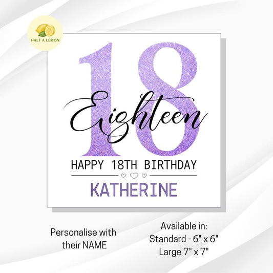 18th Birthday Card, Personalised 18th Birthday Card, Daughter 18th Birthday Card, 18th Birthday Gift Granddaughter, Eighteenth, Milestone,