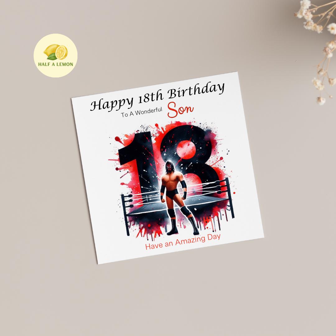 18th Birthday Card, 18th Birthday Card Son, Son Birthday Card, Grandson, Brother, Nephew Birthday Card, Wrestling, 18th Birthday Gift,