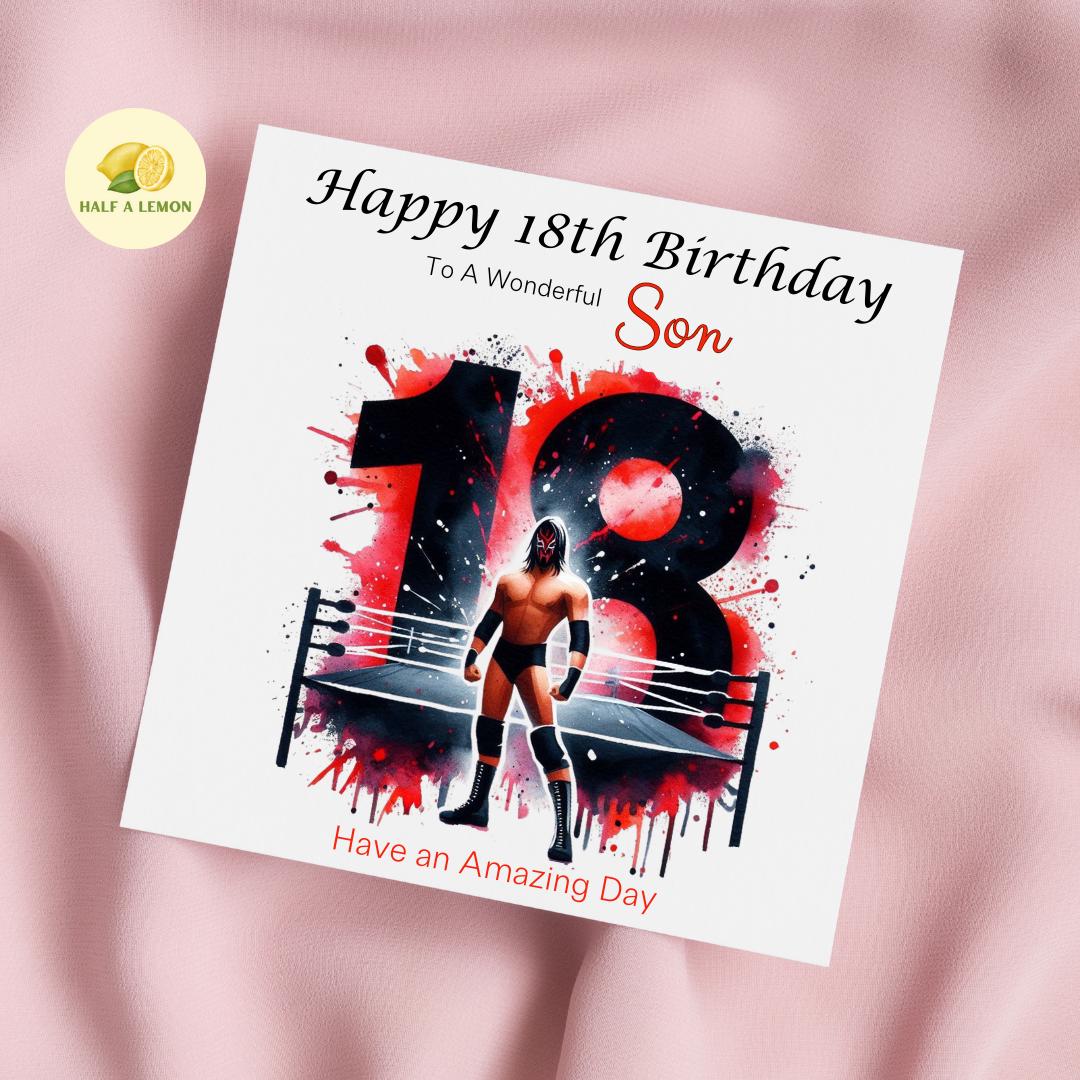 18th Birthday Card, 18th Birthday Card Son, Son Birthday Card, Grandson, Brother, Nephew Birthday Card, Wrestling, 18th Birthday Gift,