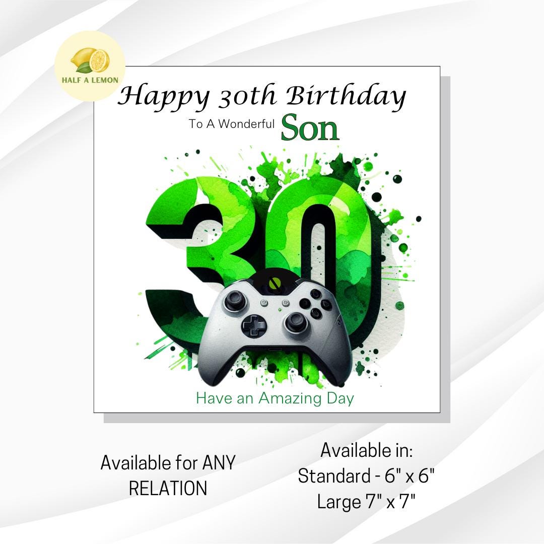 Son 30th Birthday Card, 30th Birthday Card, For ANY Relation, 30th Birthday, 30th Birthday Gift, Thirty, Brother 30th Birthday, Grandson,