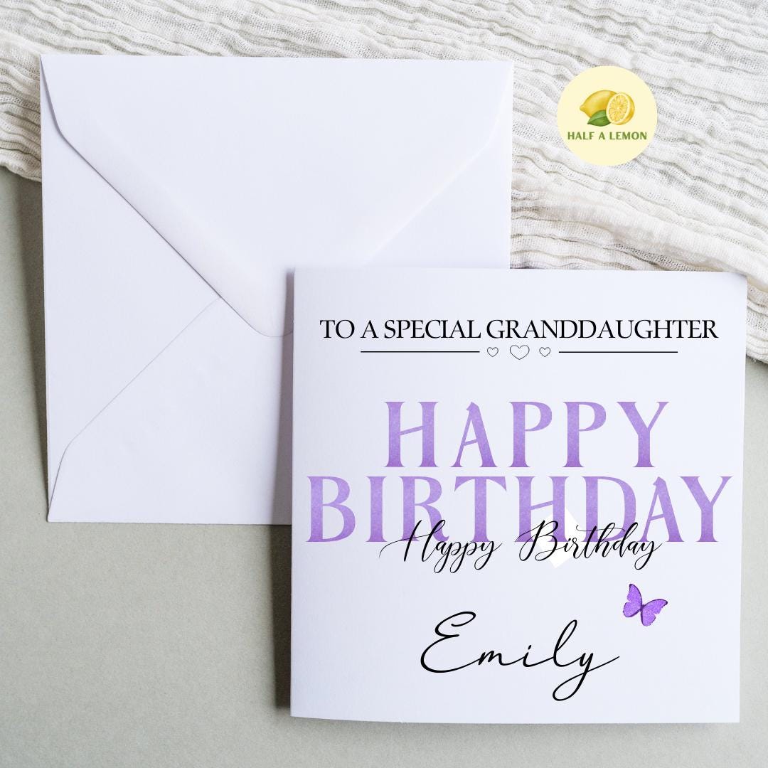 Granddaughter Birthday Card, Birthday Card, For ANY Relation, Personalised Birthday Gift, For Her, Granddaughter Card, Adult Granddaughter,