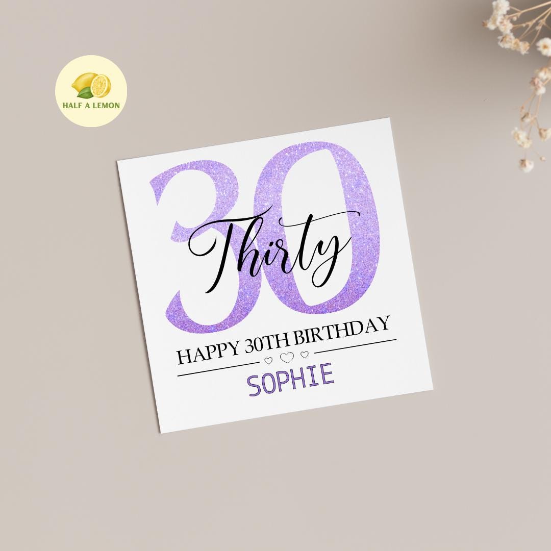 30th Birthday Card, 30th Birthday Card For Her, Happy 30th Birthday Card Friend, Thirty, 30th Birthday Gift, Best Friend, Sister, Niece,