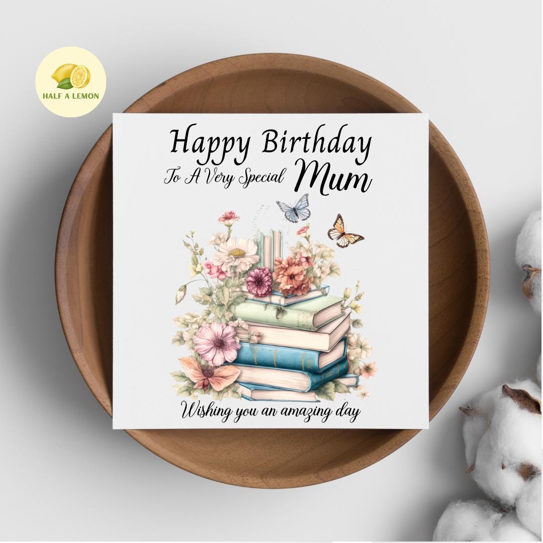 Mum Birthday Card, Birthday Card For Mum, Birthday Gift Mum, Mum Birthday Gift, Book Lover Birthday card, Mum Birthday Gift For Her, Mummy,