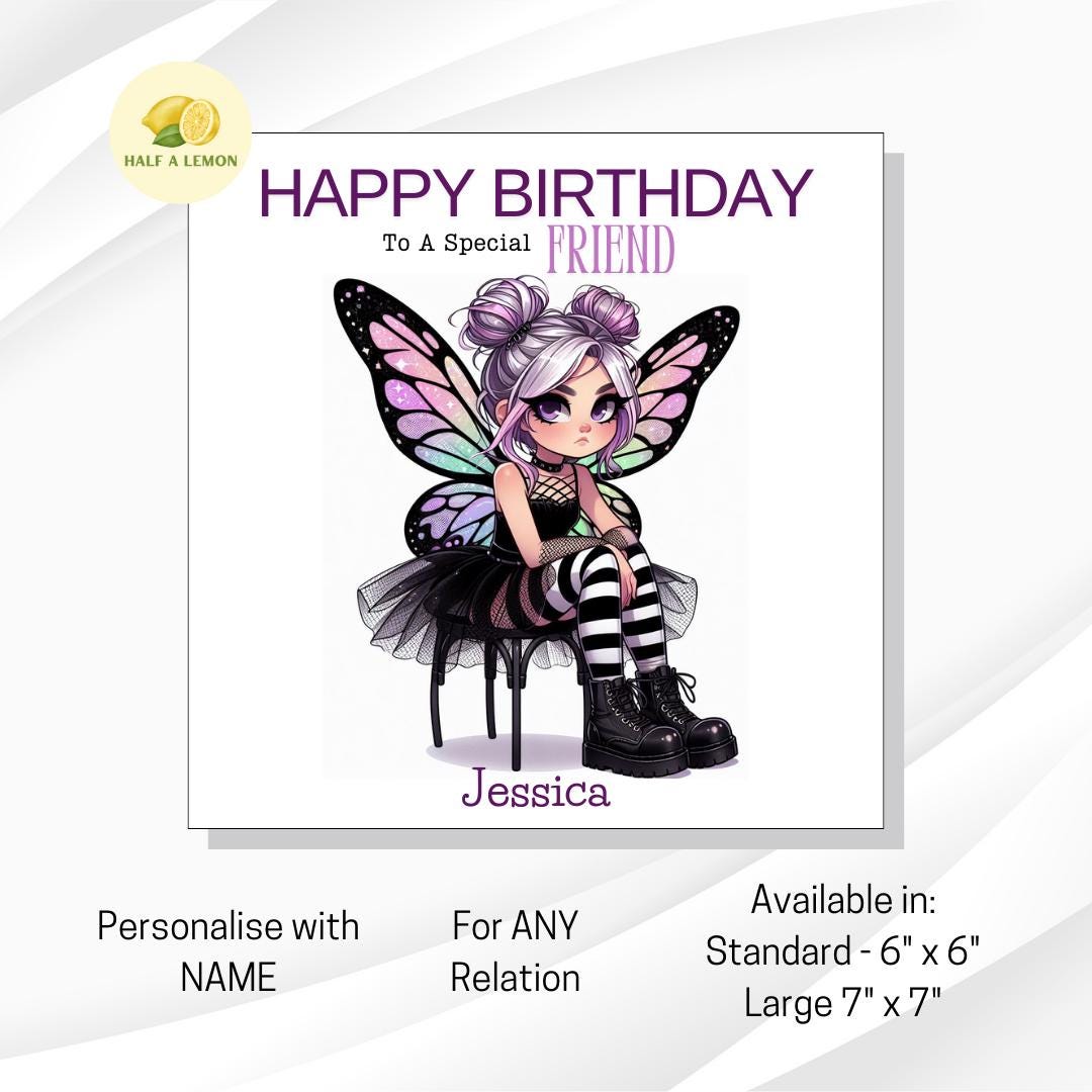 Personalised Granddaughter Birthday Card, Granddaughter Birthday Card, Birthday Card For Girl, Granddaughter Birthday Gift, Grunge Fairy,