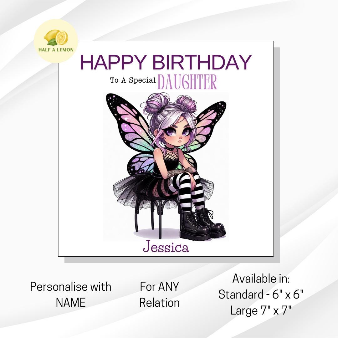 Personalised Granddaughter Birthday Card, Granddaughter Birthday Card, Birthday Card For Girl, Granddaughter Birthday Gift, Grunge Fairy,