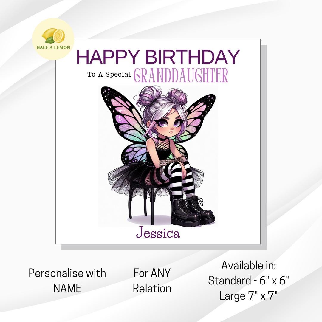Niece Birthday Card, Personalised Niece Birthday Card,  Birthday Card Girl, Niece Birthday Gift, Special Niece Birthday Card, Grunge Fairy,