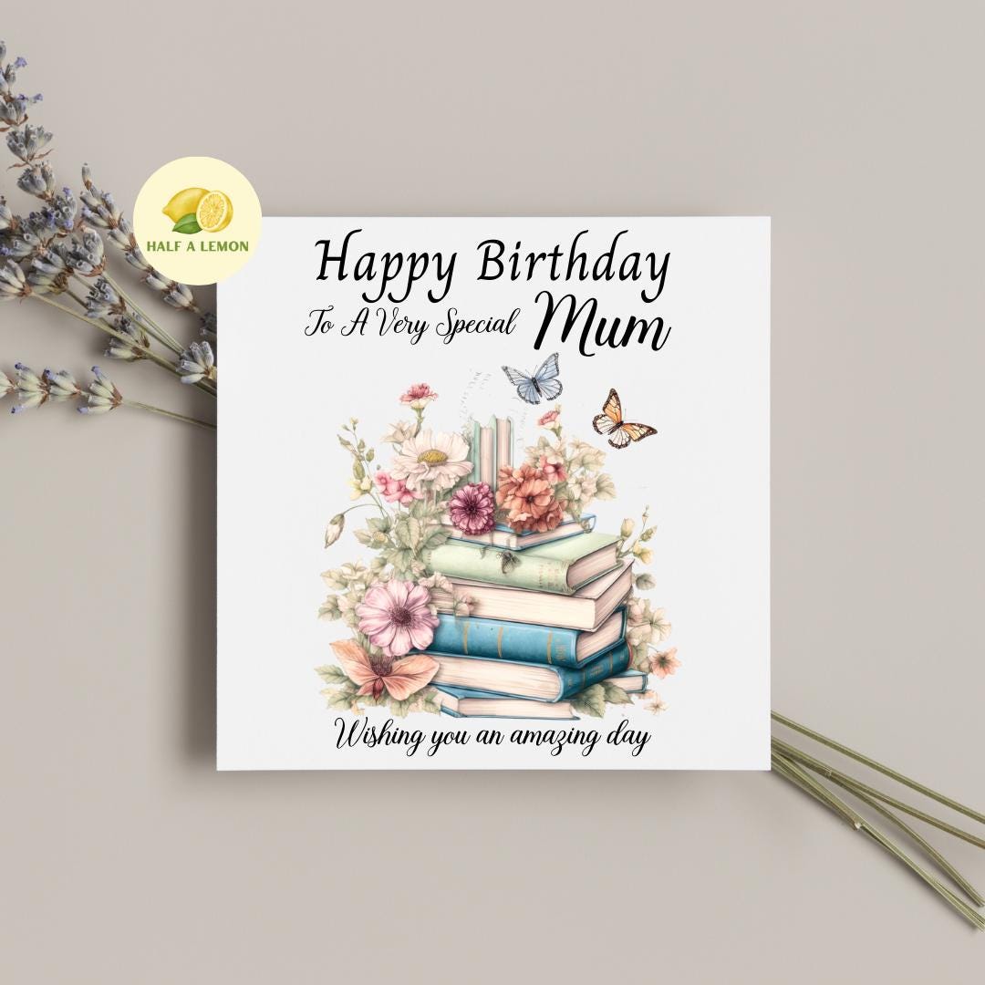 Mum Birthday Card, Birthday Card For Mum, Birthday Gift Mum, Mum Birthday Gift, Book Lover Birthday card, Mum Birthday Gift For Her, Mummy,