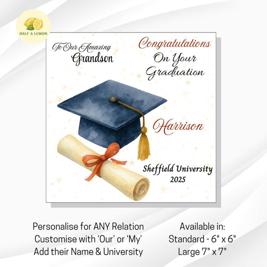 Personalised Graduation Card, Congratulations on Your Graduation, Class of 2025, University Graduation Card 2025, Graduation Gift, unisex