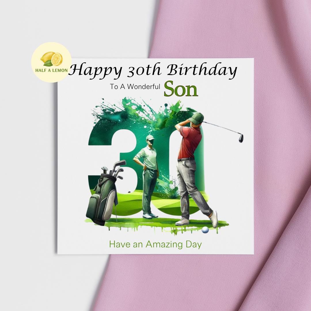 30th Birthday Card, 30th Birthday Card for Son, Brother 30th Birthday Card, for Nephew, Son in-law, 30th Birthday Gift, Golf themed 30th,