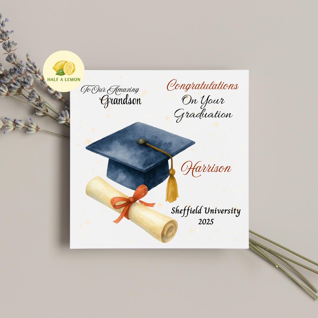 Personalised Graduation Card, Congratulations on Your Graduation, Class of 2025, University Graduation Card 2025, Graduation Gift, unisex
