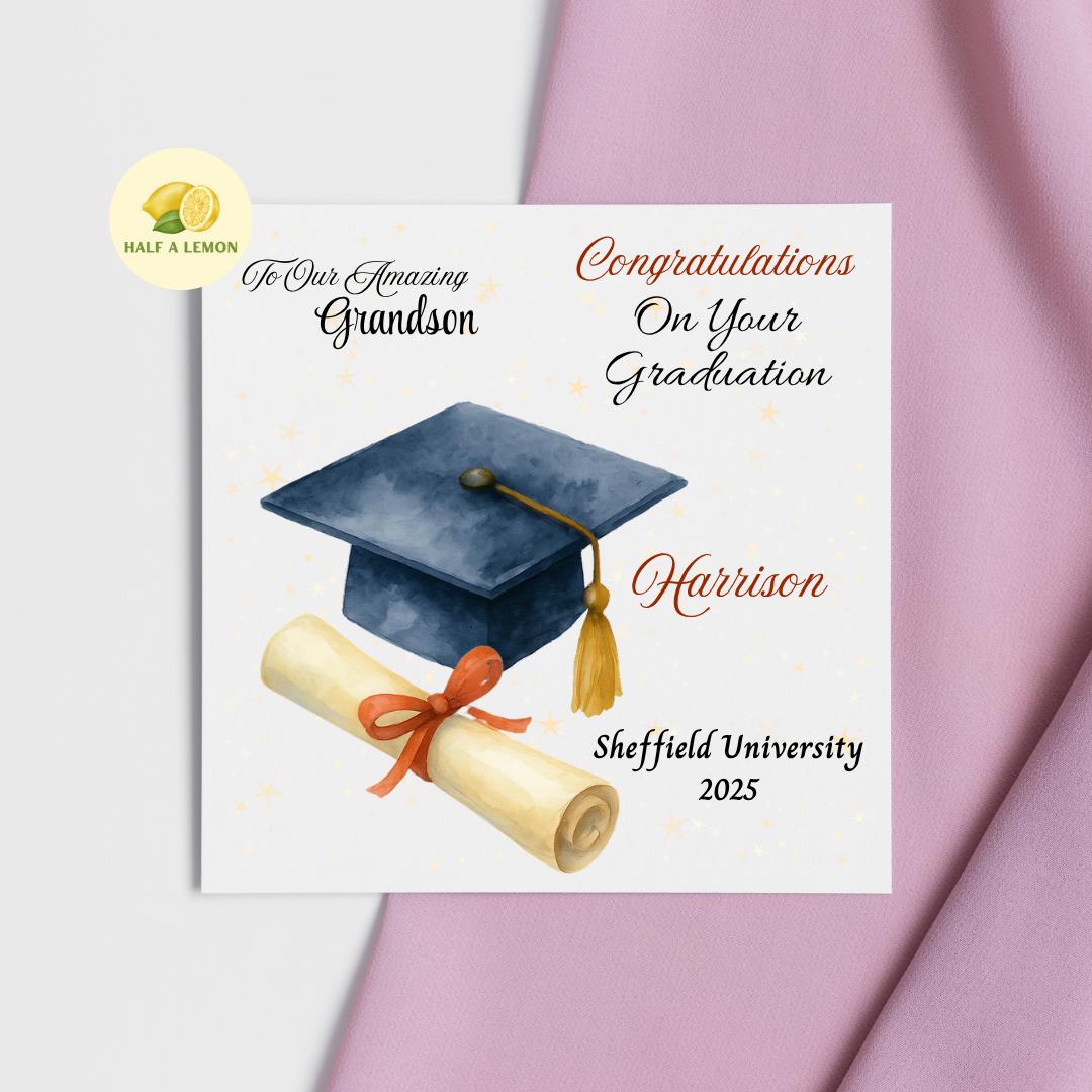Personalised Graduation Card, Congratulations on Your Graduation, Class of 2025, University Graduation Card 2025, Graduation Gift, unisex