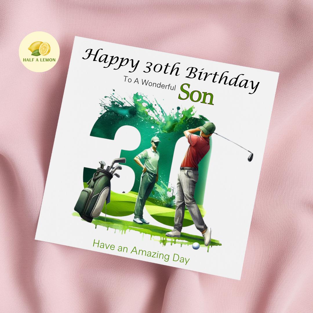 30th Birthday Card, 30th Birthday Card for Son, Brother 30th Birthday Card, for Nephew, Son in-law, 30th Birthday Gift, Golf themed 30th,